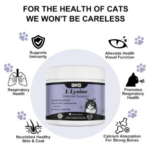 L-Lysine Powder for Cats, Immune Support for Cats, Supports Immune and Eye Health Supplement, Lysine for Cats, Aid with Reduces Eye Discharge, Alleviates Sneezing and Runny Nose