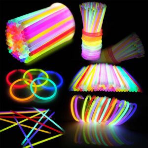 GLOW YGB 207 Glow Sticks Bulk Party Pack, Halloween Glow Sticks For Kids Camping, Glow In The Dark Sticks,8” Glow Party Supplies Bracelets