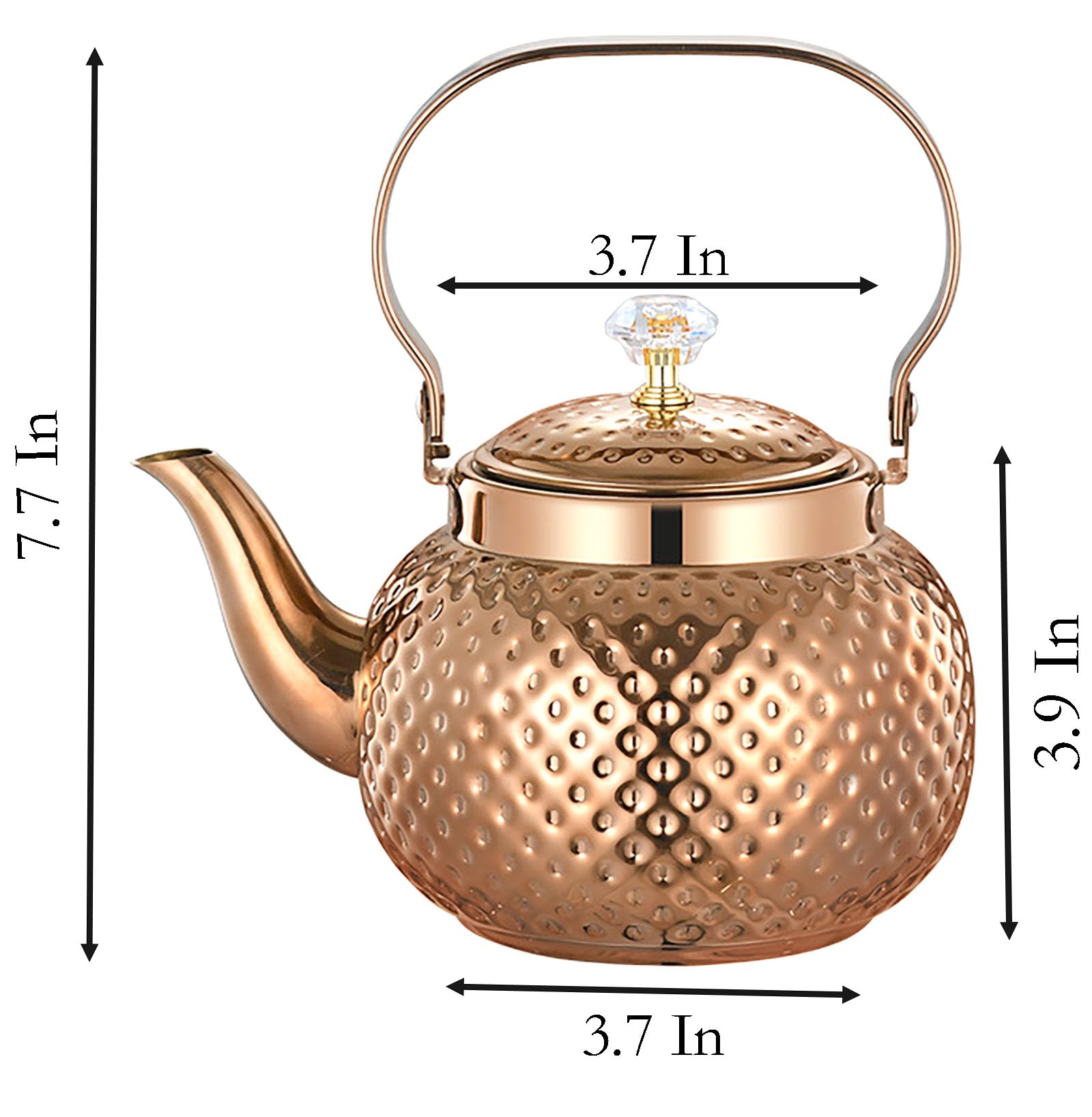 1.3 Quart (1.2 L) Tea Kettle with Tea Leakage, Thick Food Grade Stainless Steel Teakettle is Best for Boiling Water, Brewing Tea, and Making Coffee (Rose Gold)