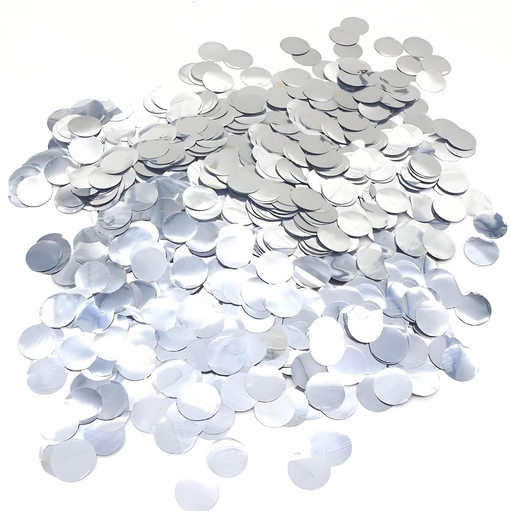 Silver Metallic Foil Confetti 8000 Pcs Shiny Round Table Confetti for Fill Balloon Wedding Graduation Party Decorations,60g of pack