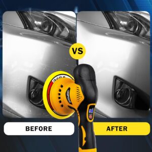 Cordless Car Buffer Polisher Compatible for Dewalt 20V Battery, Polishers and Buffers with 6 Variable Speed Up to 5500RPM, Car Buffer Polisher for Car Detailing/Polishing/Waxing(Battery Not Included)