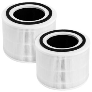 core 300 replacement filter for levoit core 300 and core 300s vortexair air purifier, core 300-rf, 3-in-1 h13 true hepa, activated carbon filtration system, 2 pack, white