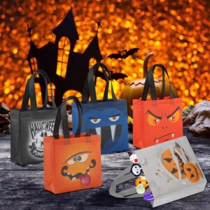 YHCHLHFF 18 Pcs Trick or Treat Bags Halloween Goodie Bags Reusable Non Woven Bags With Handles Halloween Candy bags Party Supplies