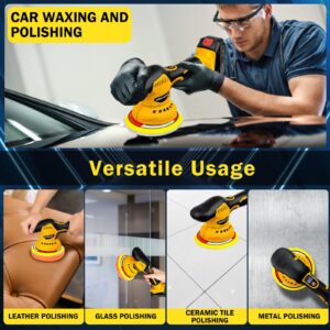 Cordless Car Buffer Polisher Compatible for Dewalt 20V Battery, Polishers and Buffers with 6 Variable Speed Up to 5500RPM, Car Buffer Polisher for Car Detailing/Polishing/Waxing(Battery Not Included)