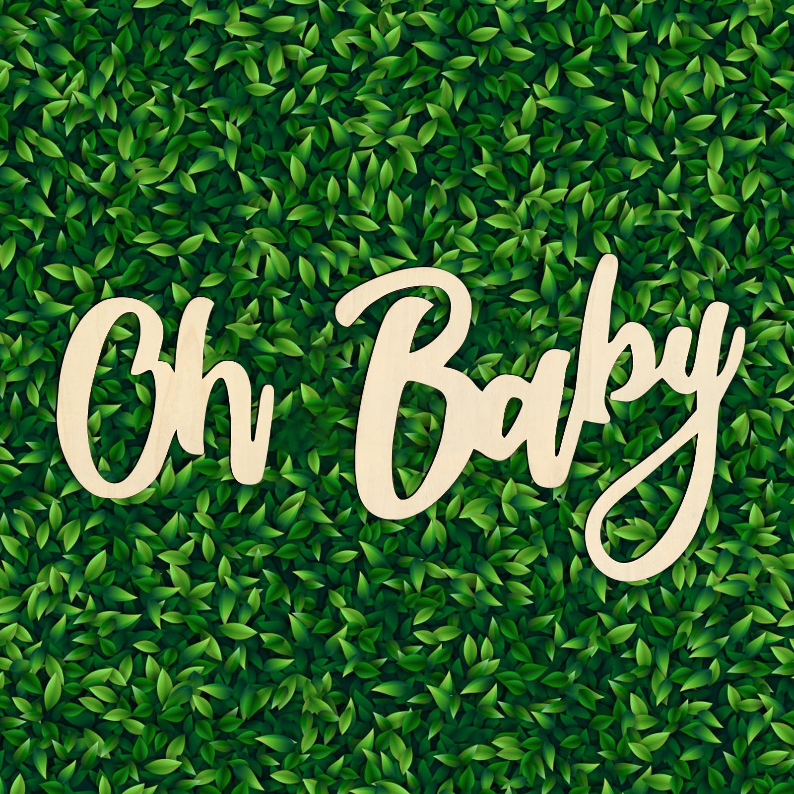 Large 24" Wooden "OH BABY" Sign - Giant Baby Shower, Gender Reveal, Baby's 1st Birthday & Nursery Decor - Oversized Wood Cutout for Party Decorations & Photo Backdrops