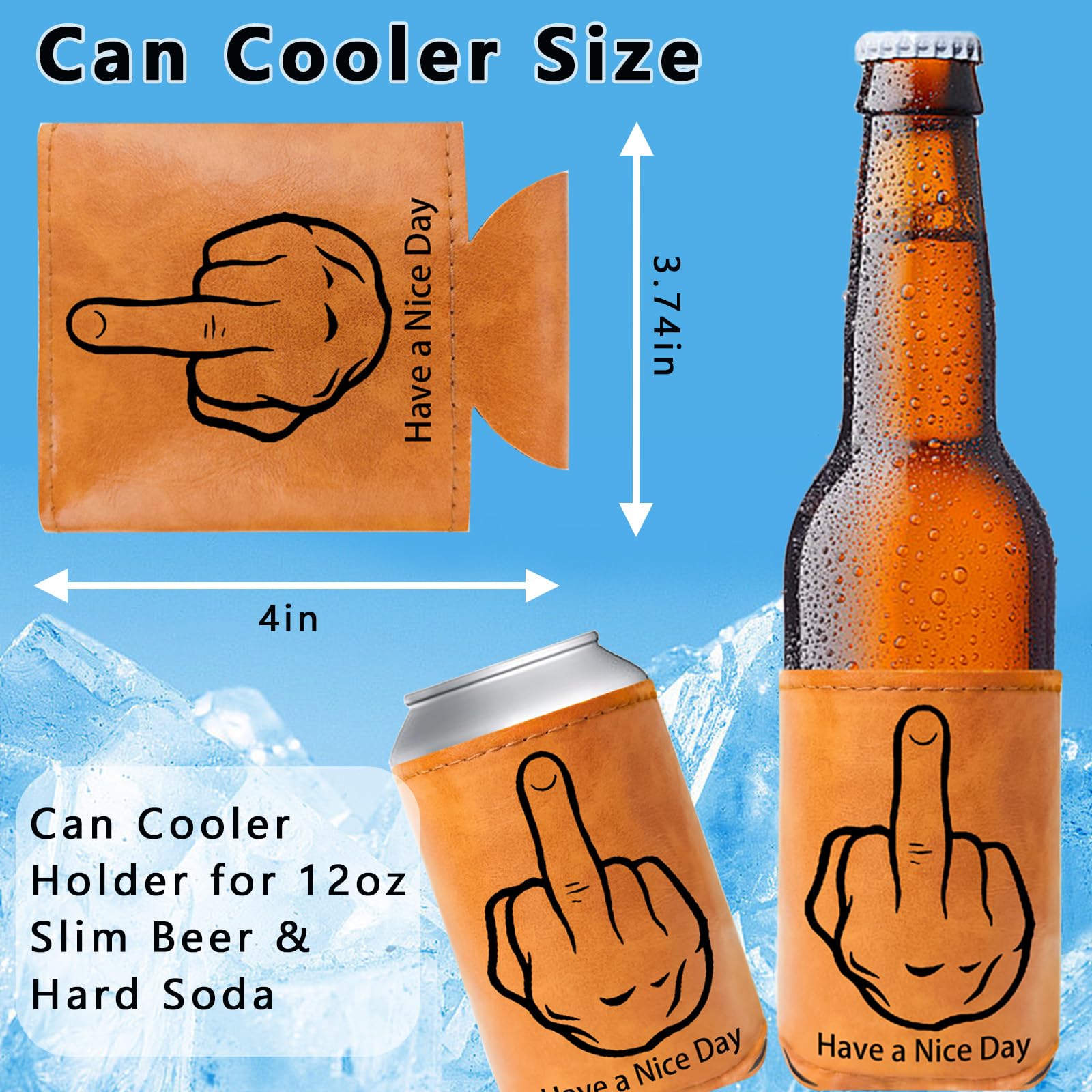 Funny Gag Can Cooler Christmas Gifts for Men Adults Middle Finger Gifts an Sleeves for Beer White Elephant Gifts for Adults Can Cooler Insulated Inappropriate Weird Christmas Stocking Stuffers