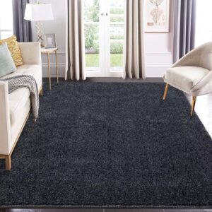 cozyloom 10x13 ft extra large area rug, modern soft fluffy rug for living room dorm kids room non-slip plush floor carpet large shaggy rug for bedroom nursery home office accent floor carpet, charcoal