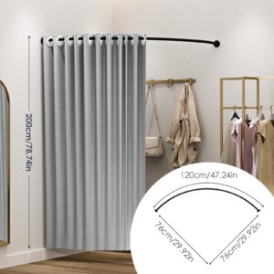 AIWFL Clothing Store Fitting Room with Shading Curtain Simple Portable Dressing Room Wall-Mounted Changing Room U Shaped Rod Privacy Screen for Boutique, Office and The Mall