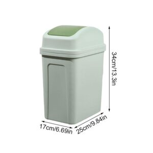 Generic 13 Gallon Kitchen Trash Can, 4 Colors Large Capacity Plastic Cream Style Trash Can with Lid, 2024 Upgraded Plastic Swing Top Trash Can with Sliding Lid, Bathroom Trash Can, White