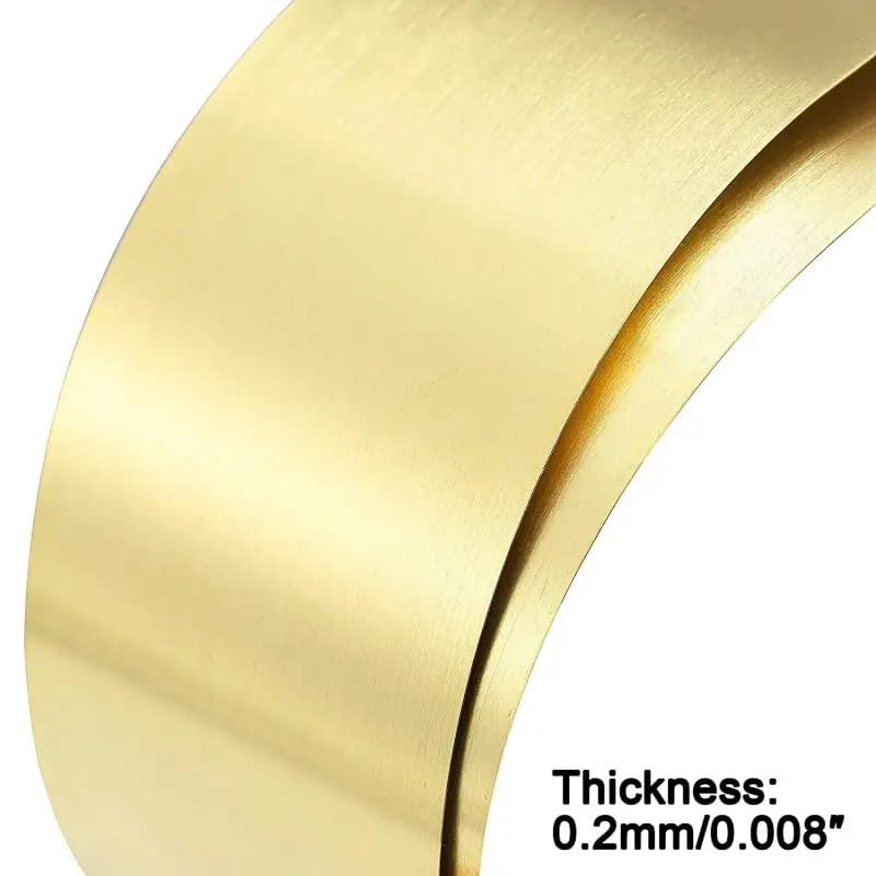 Brass Sheet Brass Flat Thick 0.01-0.3mm Width 10-200 mm Brass Metal Thin Sheet Foil Plate Length 100mm~1000mm (0.2x200x300mm)