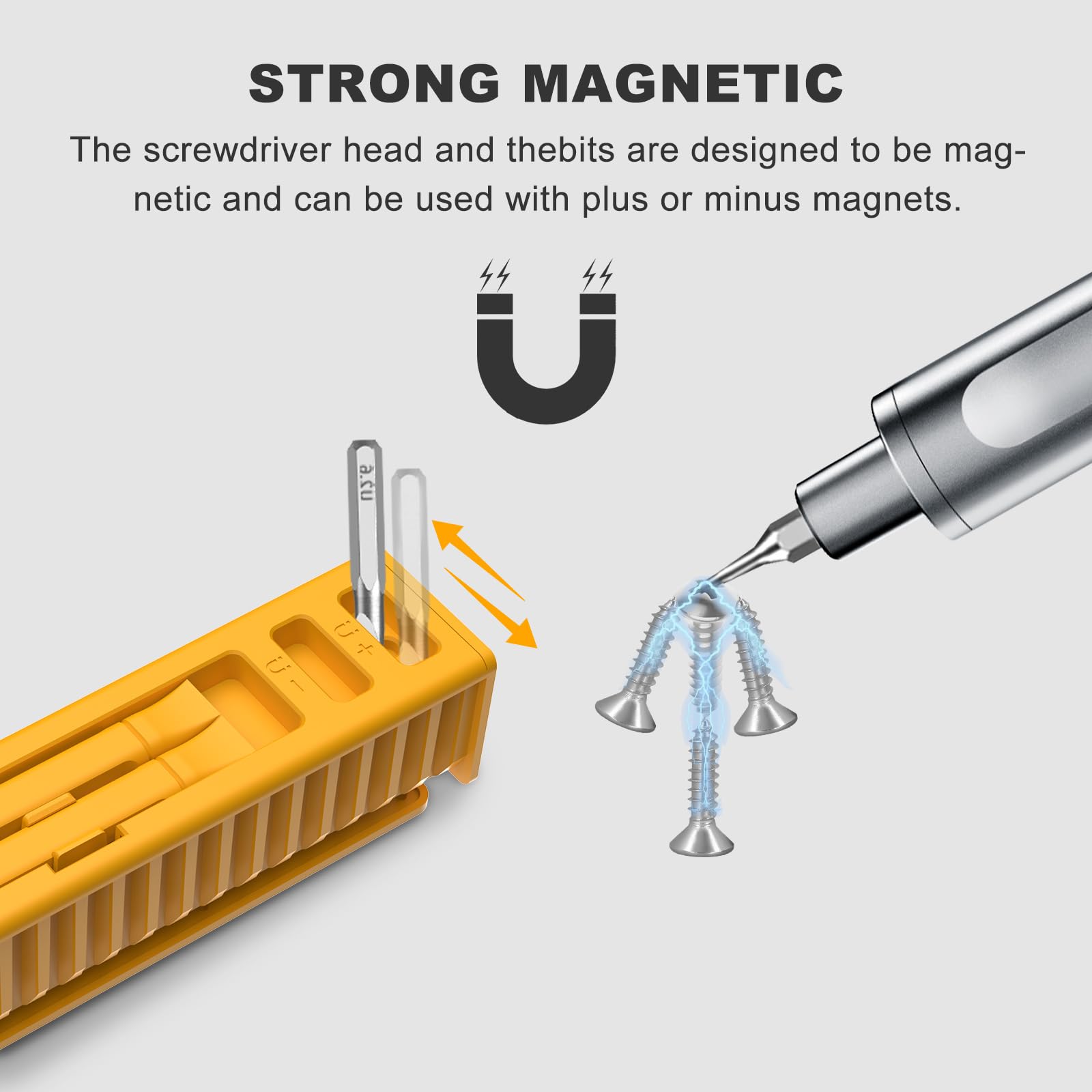 Mini Electric Screwdriver, 41-in-1 Precision Electric Screwdriver Set with 36 Magnetic Bits, Cordless Screwdriver Set, Magnetic Storage, Portable Repair Tool for Electronics Phone Camera Laptop Watch