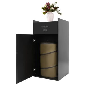 beuioslyr restaurant trash can cabinet - commercial trash can 27.24qt, garbage receptacle indoor with tray holder for restaurants, cafeterias (black)