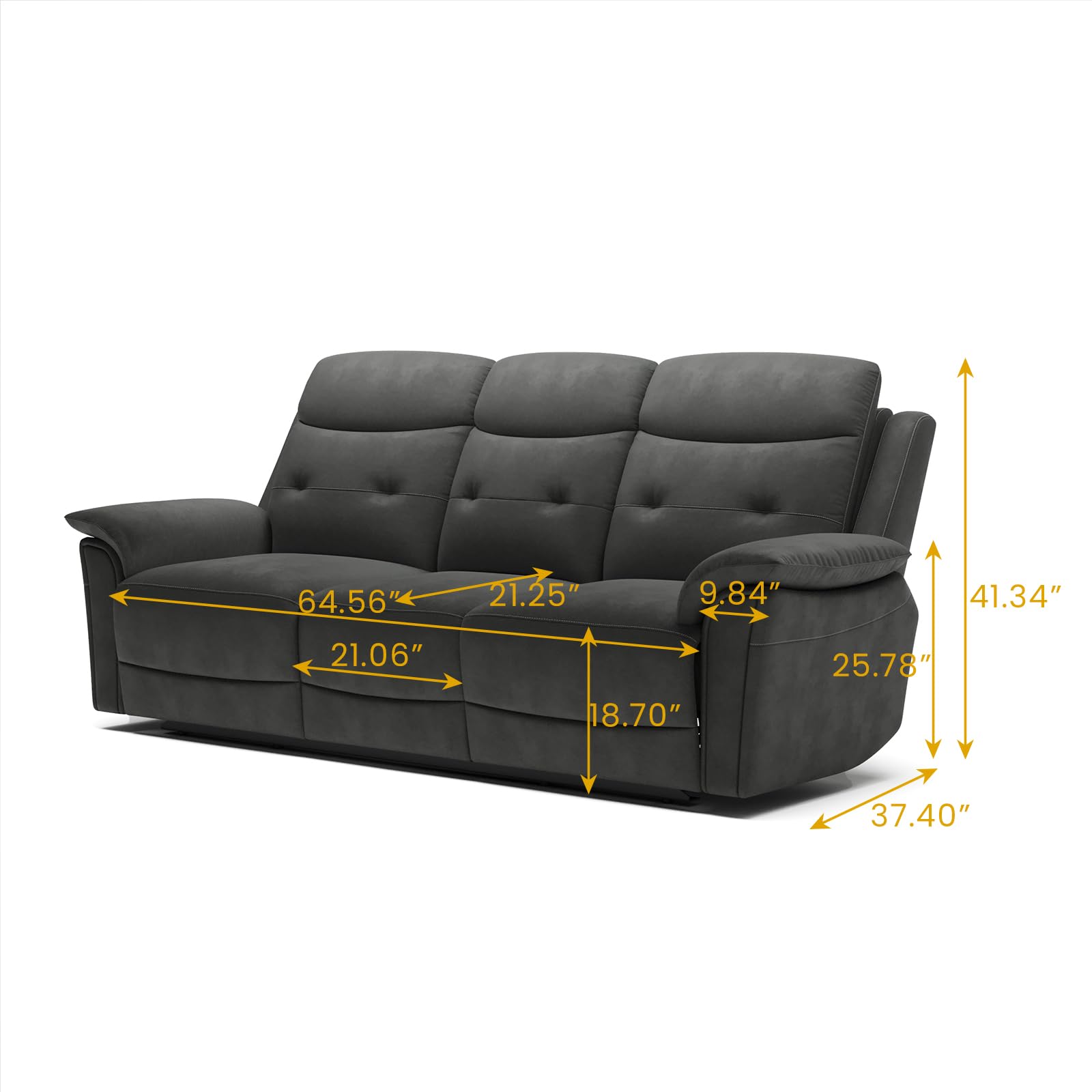 POVISON Smart 84.05'' Power Reclining Sofa for Living Room Modern Comfy Sofa Recliner Couches Sleeper with Dropdown Console Drawer USB Charging Port