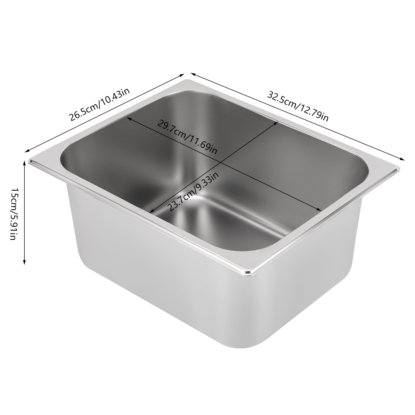 4" Deep Perforated Pan+6" Deep Steam Teable Pan+Lid, 1/2 Size Food Pan for Commercial or Personal, 6.23Qt and 9.4Qt Stainless Steel Steam Pan Set, Full Size Hotel Pan, Steam Table Tray for Food Warmer