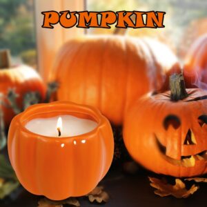 SCENTORINI Pumpkin Candle, Fall Scent Candle with Spiced Pumpkin Fragrance, Large Jar Candle for Fall Decorations Halloween Thanksgiving