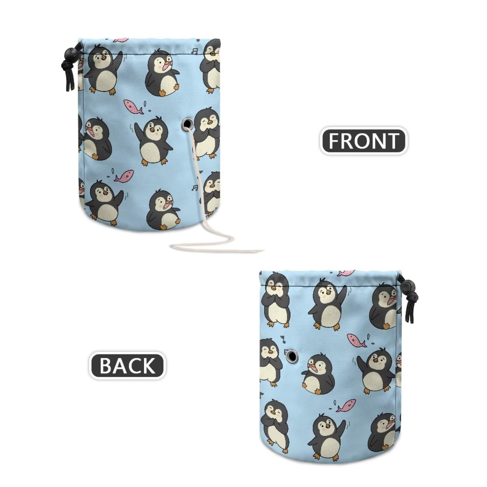 Sellikakes Cute Penguin Fish Yarn Bag with Dog Cute,Crochet Tote Knitting Bag Yarn Storage Organizer Holder Case for Crochet Hooks Needles Knitting Kit for Beginners