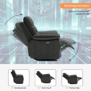 POVISON Smart 84.05'' Power Reclining Sofa for Living Room Modern Comfy Sofa Recliner Couches Sleeper with Dropdown Console Drawer USB Charging Port