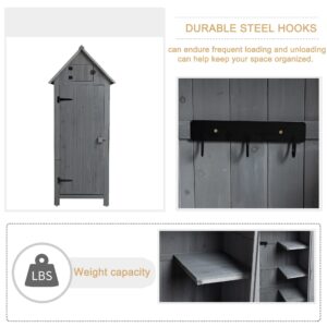 30.3" L X 21.3" W X 70.5" H Outdoor Storage Cabinet Tool Shed Wooden Garden Shed Gray