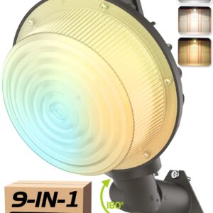 AULACE Barn Lights Outdoor 80W 60W 40W Adjustable, 3000K 4000K 5000K Changeable LED Barn Light with Timed Dimming, 12000LM Dusk to Dawn Outdoor Light with Photocell, Barn Light for Security/Sreet/Yard