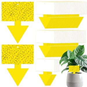 qualirey 100 pcs fruit fly traps for indoors dual sided fungus gnat killer yellow sticky bug fly trap indoor for outdoor use house kitchen plants mosquitos whitefly flying insects houseplant