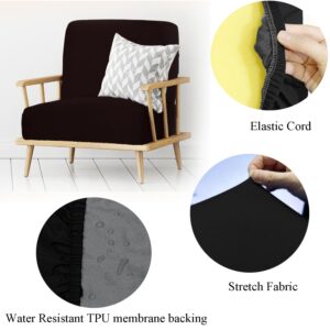 FLYMEI 8Pcs Patio Stretch Cushion Cover Outdoor Cushion Cover Replacement Patio Sofa Couch Slipcovers Chair Seat Cover with Elastic Bottom, Black