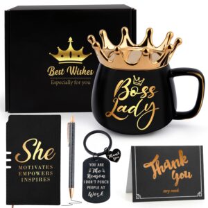 christmas gift for women, boss lady gifts for women, employee appreciation gifts with coffee mugs, ballpoint pen, keychain, thank you card, graduation christmas work anniversary coworker gift