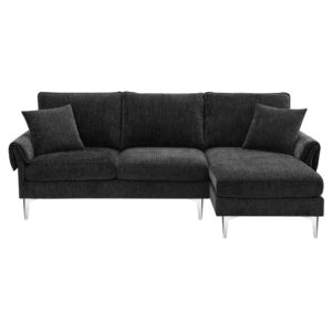 Sectional Couches for Living Room,84 "Modern Chenille L-Shaped Sofa with Reversible Lounge,Convertible Couch Set,4 Seat Furniture with Reversible Chaise,Fit for Living Room, Apartment(2 Pillows)