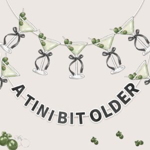 TaoBary A Tini Bit Older Banner Martini Themed Party Decorations Weenies and Tinis Party Bachelorette Party Bridal Shower Martini Trendy Birthday Party Green and Black Banner Party Garland, 2 Pcs