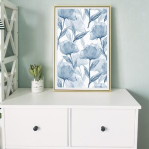 Heroad Brand Boho Floral Peel and Stick Wallpaper Blue and White Flowers Contact Paper for Cabinets Waterproof Contact Paper Removable Self Adhesive Drawer Liner Decoration Paper for Walls 17.3"x78.7"