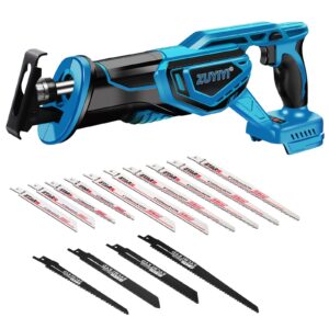 zuyiyi cordless reciprocating saw for makita 18v battery electric reciprocating saw, variable speed power saw keyless blade clamp with 14 saw blades for wood metal pvc cutting(battery not included)