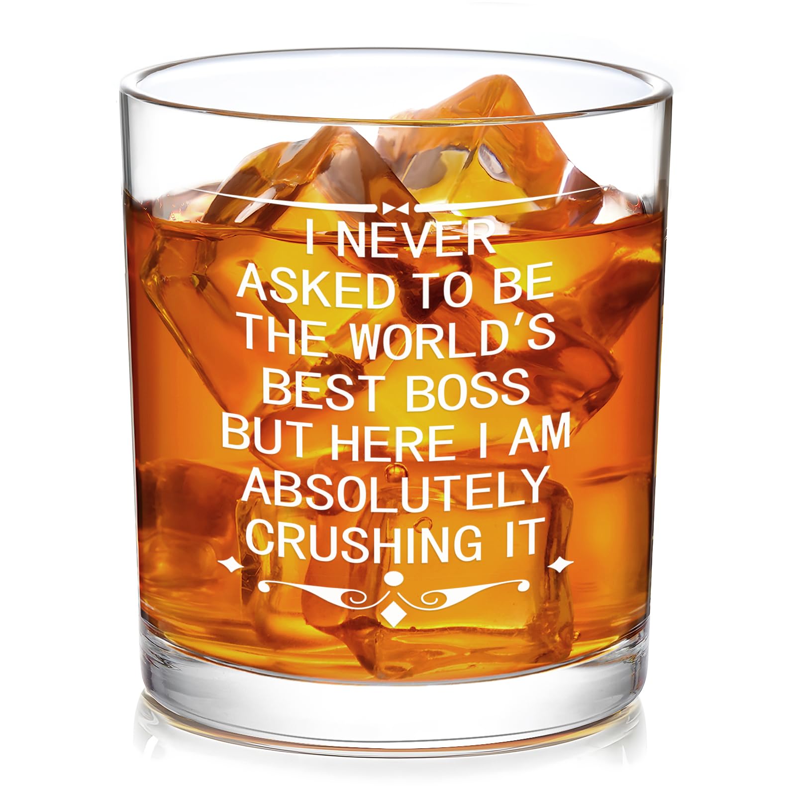 Futtumy The World's Best Boss Whiskey Glass 10 Oz, Boss Day Gifts for Him, Best Boss Gifts for Men Man Male, Bosses Day Gifts, Funny Boss Gifts on Bosses Day Christmas Birthday National Boss Day