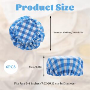 Andibro 6Pcs Jar Cover Cloth, Sourdough Starter Jar Cloth Covers Breathable Fabric Covers Reusable Cotton Cloth Covers for 3-4 Inch Jar Mouth Baking Supplies