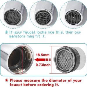 Faucet Aerators with Faucet Cache Aerator Removal Tool, 4PCS 18.5 mm Water Saving Flow Restrictor Set Replacement Part for Bathroom or Kitchen faucet aerator replacement,sink aerator replacement