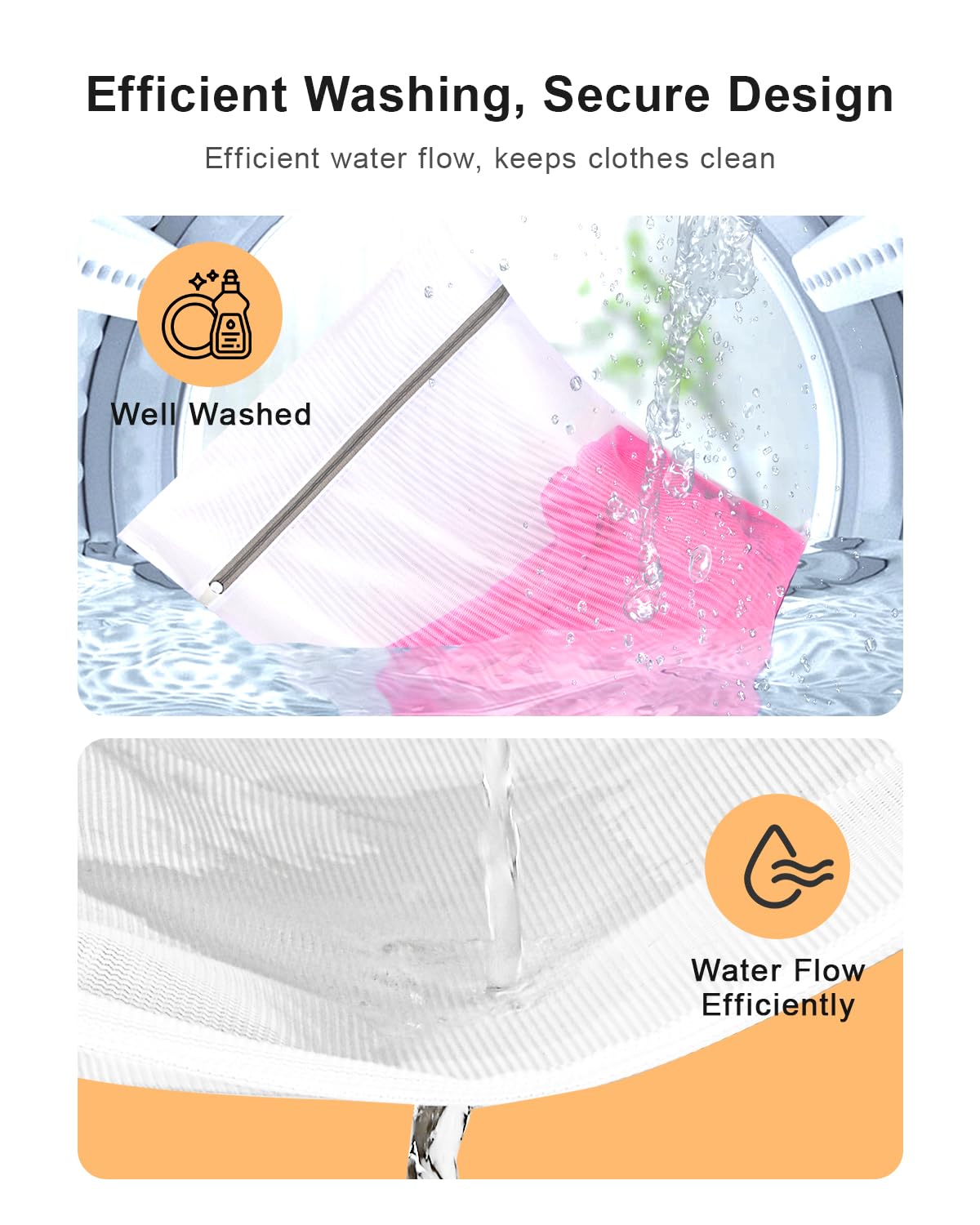 Anyongora 3Pcs Long-Lasting Mesh Laundry Bags (15.7x19.6 Inches) - Protects Delicates, Fine Mesh, Reusable Laundry Bag for Delicates, Laundry Bags Mesh Wash Bags for Home, Travel, Dorm, Gym