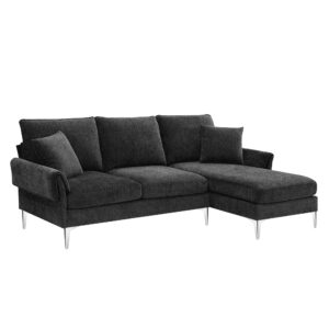 Sectional Couches for Living Room,84 "Modern Chenille L-Shaped Sofa with Reversible Lounge,Convertible Couch Set,4 Seat Furniture with Reversible Chaise,Fit for Living Room, Apartment(2 Pillows)