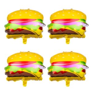 4pcs hamburger balloons foil aluminum balloon birthday party decorations for baby shower kids snacks themed party supplies for girl boy