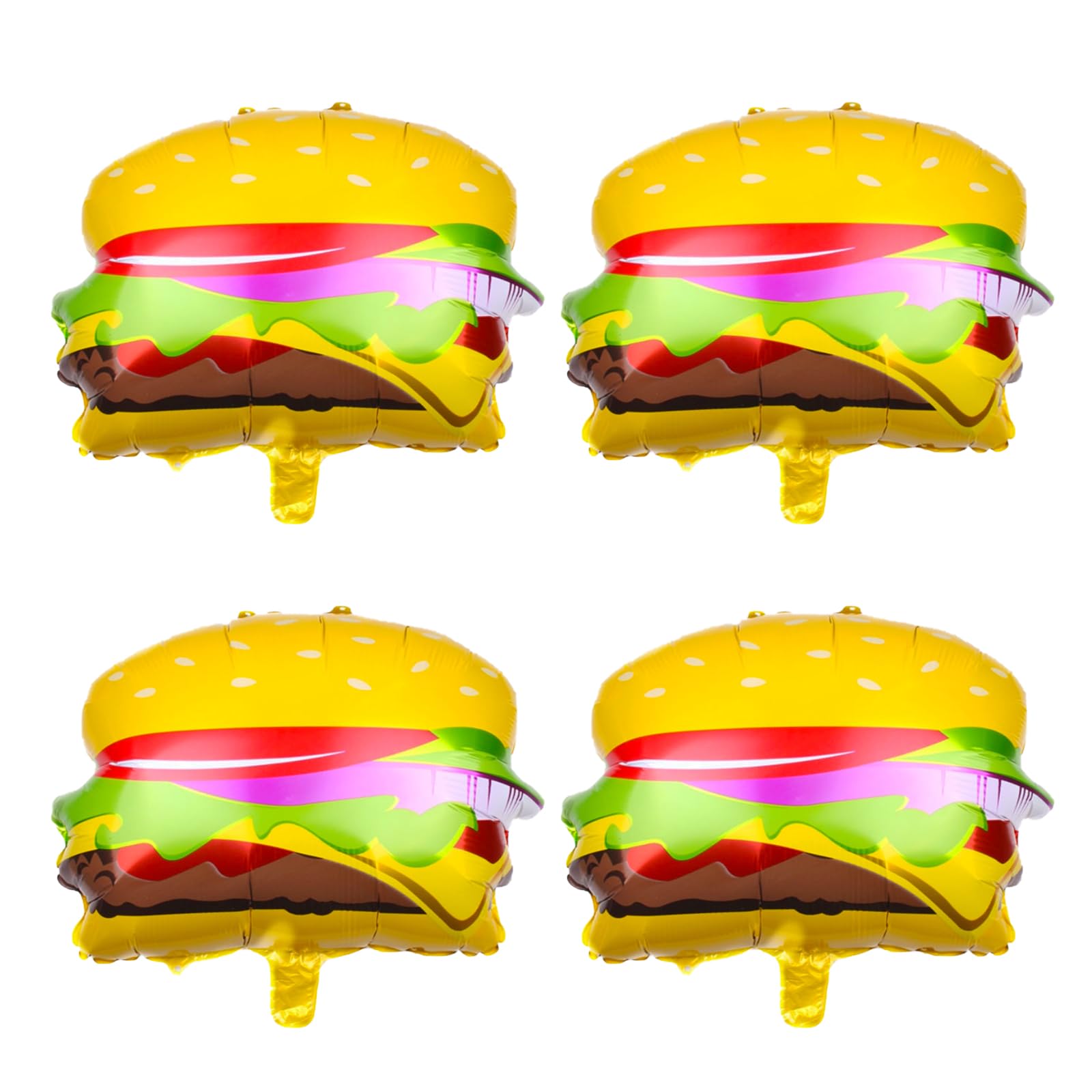 4PCS Hamburger Balloons Foil Aluminum Balloon Birthday Party Decorations for Baby Shower Kids Snacks Themed Party Supplies for Girl Boy