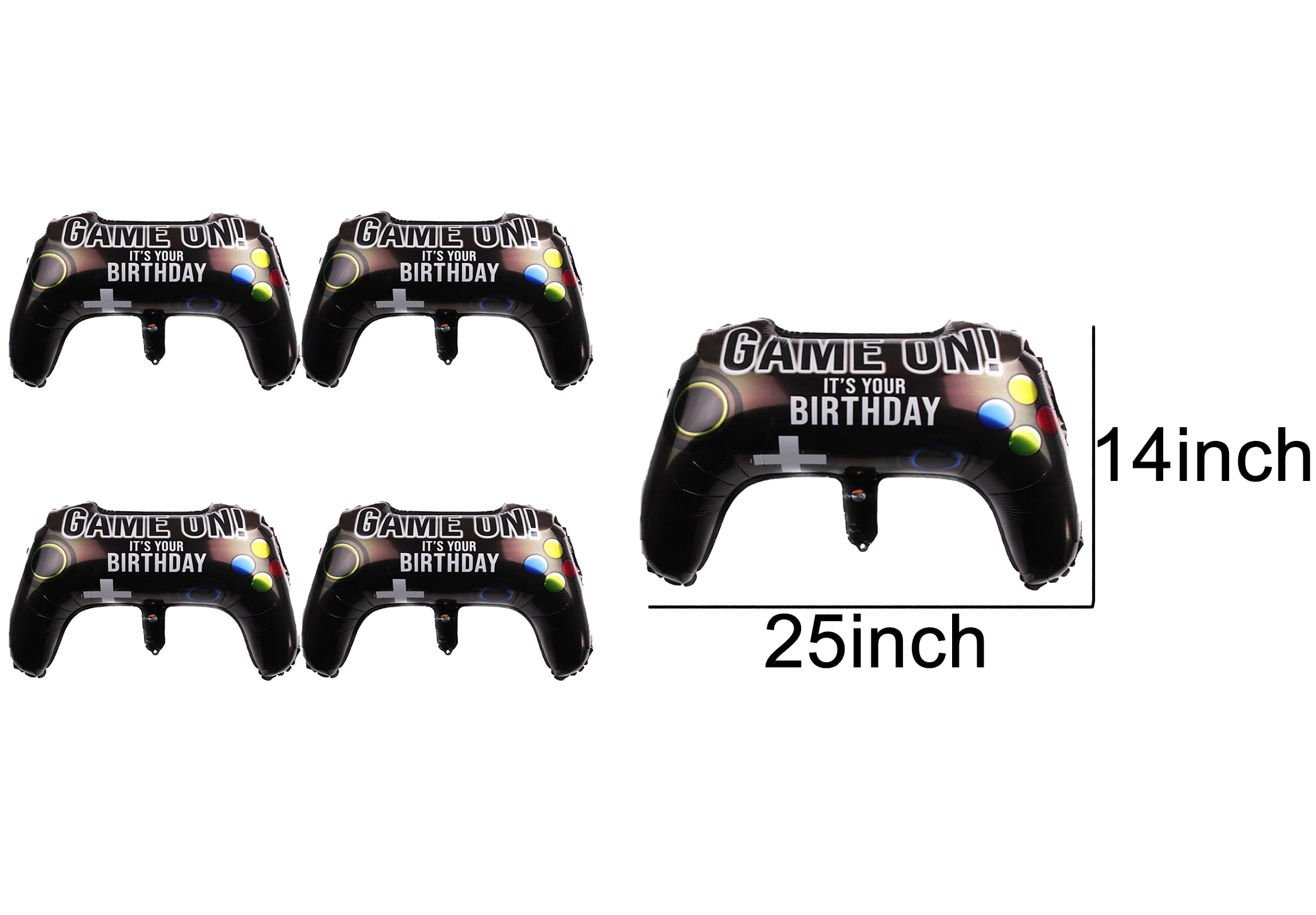 4PCS Video Game Balloons Game Remote Controller Foil Aluminum Birthday Balloon Party Game Themed Party Decorations