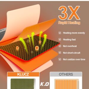 KLUCZ Electric Food Warming Mat Graphene Quickly Heating, 6 Adjustable Temperature and 6H Timer Function Warming Trays for Buffets Parties, Foldable Silicone Food Warmer Mat, Great Gift Choice