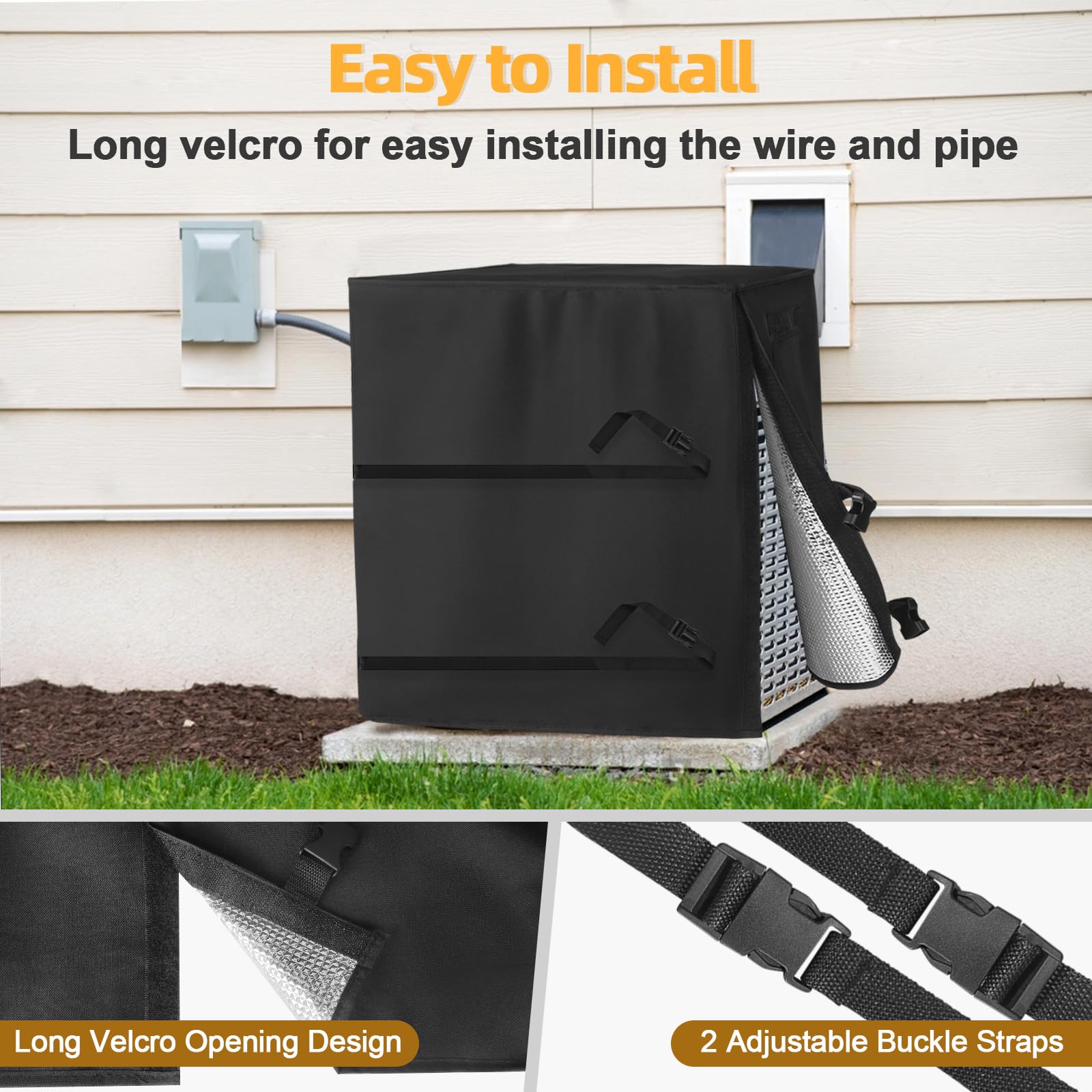 Winter Air Conditioner Covers for Outside Units, Winter AC Cover with 3 Layers Insulation, Heavy Duty Air Conditioner Cover for Winter Insulation, Waterproof AC Unit Covers, 36"W x 36"D x 39"H