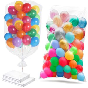 5 pcs large balloon bags transparent storage bags plastic balloon bag 98"x59" (2pcs) 59"x47" (3pcs) for birthday baby shower wedding party supplies