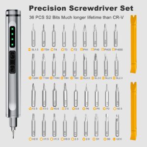 Mini Electric Screwdriver, 41-in-1 Precision Electric Screwdriver Set with 36 Magnetic Bits, Cordless Screwdriver Set, Magnetic Storage, Portable Repair Tool for Electronics Phone Camera Laptop Watch