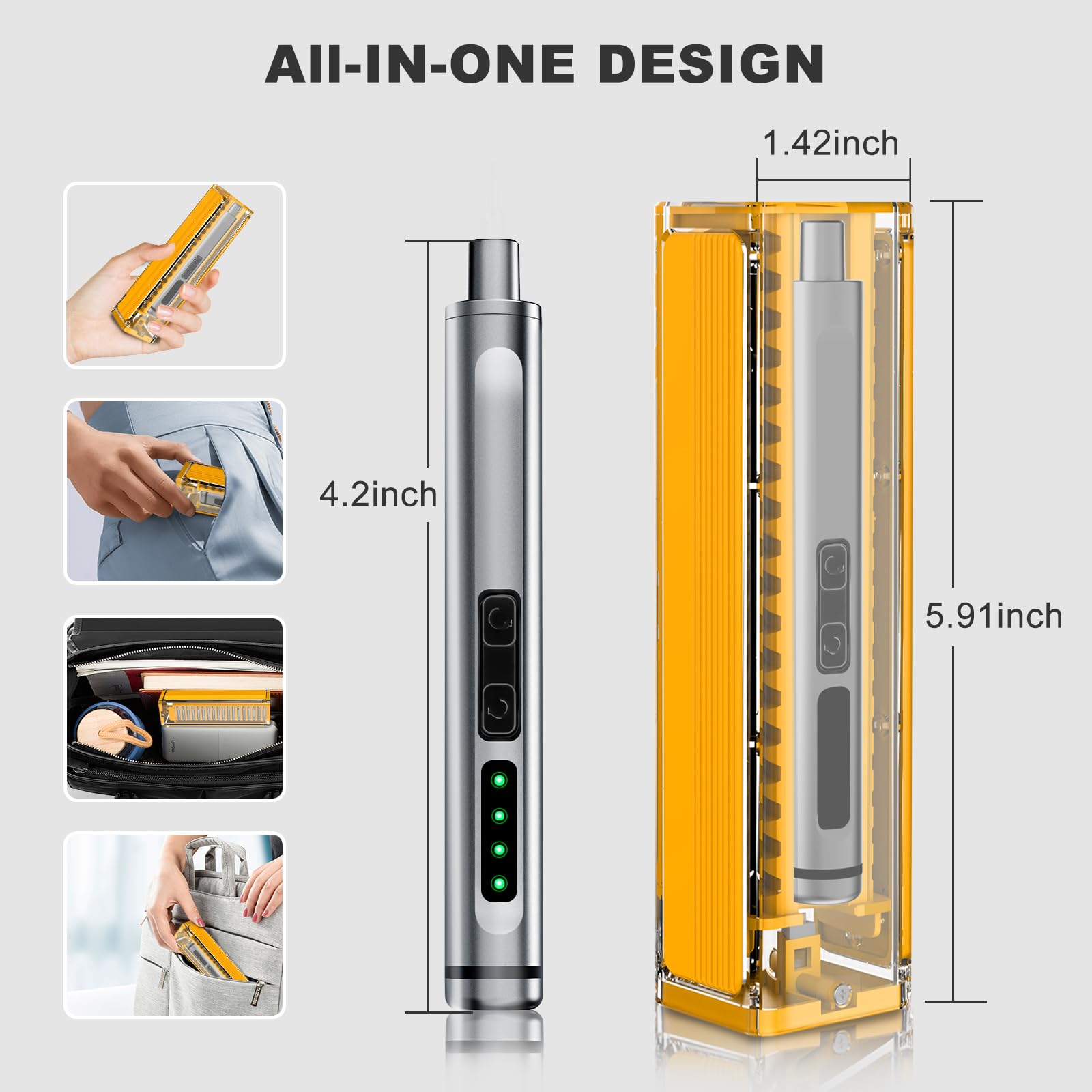 Mini Electric Screwdriver, 41-in-1 Precision Electric Screwdriver Set with 36 Magnetic Bits, Cordless Screwdriver Set, Magnetic Storage, Portable Repair Tool for Electronics Phone Camera Laptop Watch