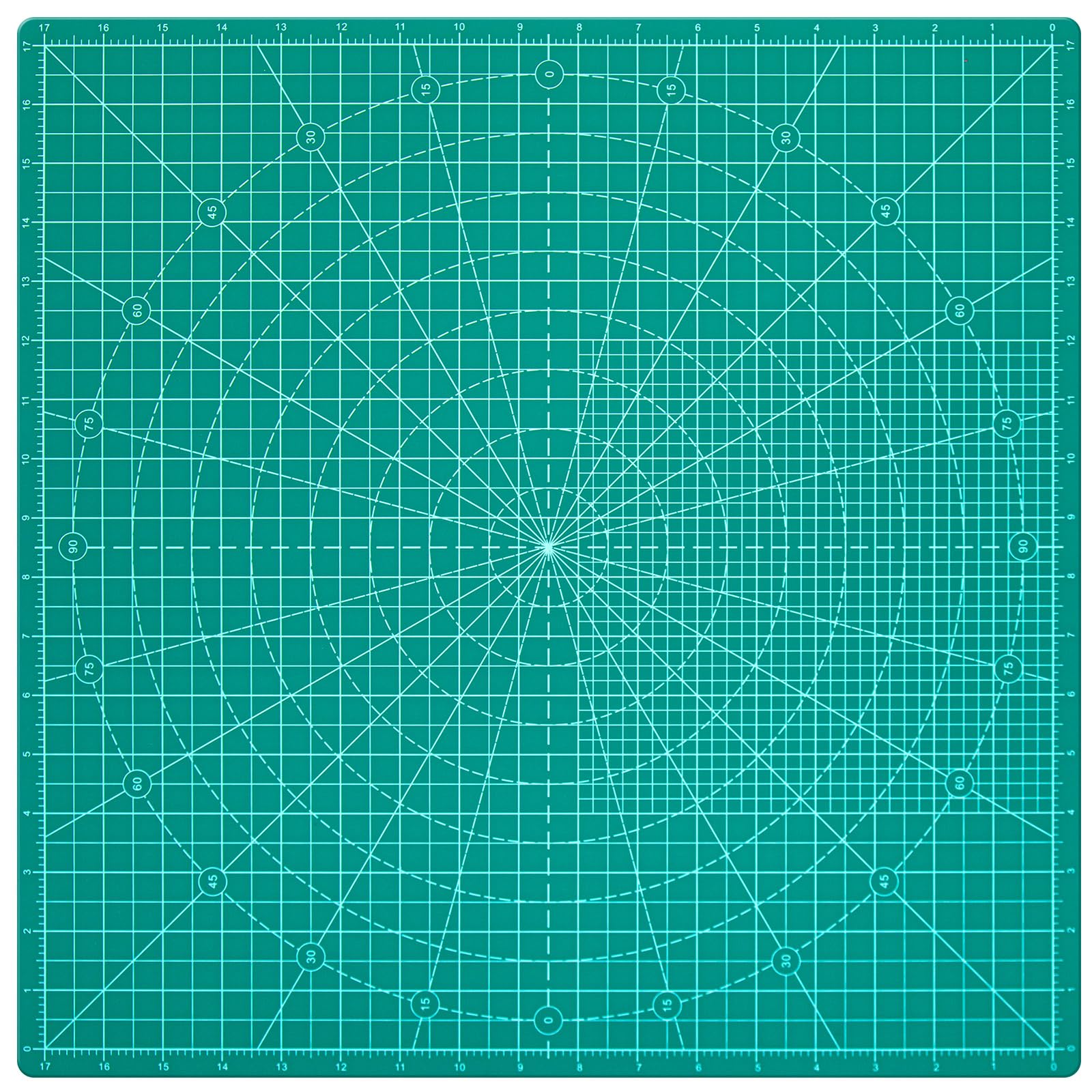 Cinnvoice 18 x 18 Inches 360° Cutting Mat Self Healing 360° Square Quilt Mat Cutting Mat with Non Slip Base for Quilting Fabric Cutting and Art Projects (Green)