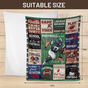 Poekuao Large Football Throw Blanket for Football Lovers, Football Gifts for Boys, Football Blankets, Gifts for Coach Football Fan on Birthday