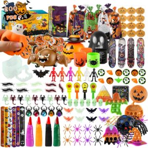 kassae 200pcs halloween party favors for kids - halloween toys bulk for party supplies - halloween goodie bags stuffers pinata filler - halloween gifts for boys girls classroom prizes