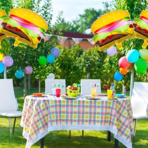 4PCS Hamburger Balloons Foil Aluminum Balloon Birthday Party Decorations for Baby Shower Kids Snacks Themed Party Supplies for Girl Boy