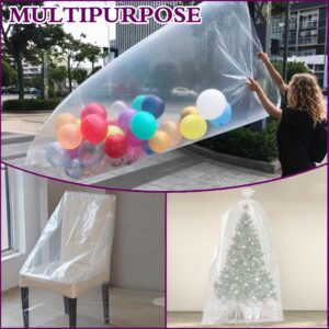 5 PCS Large Balloon Bags Transparent Storage Bags Plastic Balloon Bag 98"x59" (2pcs) 59"x47" (3pcs) for Birthday Baby Shower Wedding Party Supplies