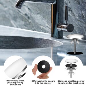 2In Kitchen Sink Hole Cover Faucet Hole Cover Stainless Steel Wash Basin Kitchen Sink Tap Hole Plate Stopper, Sealed Decoration Hole Cover for Faucet Sink Hole Leakage Prevention