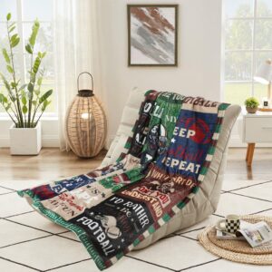 Poekuao Large Football Throw Blanket for Football Lovers, Football Gifts for Boys, Football Blankets, Gifts for Coach Football Fan on Birthday